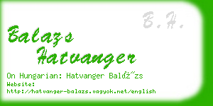 balazs hatvanger business card